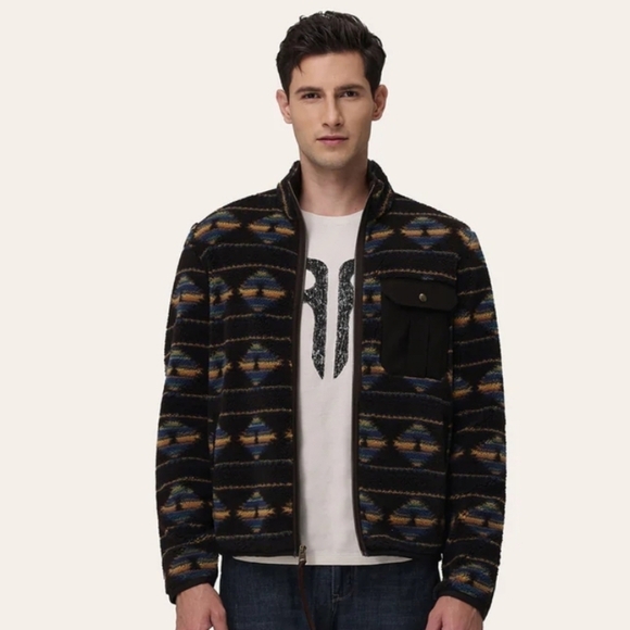 NWT FRYE Mens Fleece Aztec zip jacket size XXL - Picture 7 of 10